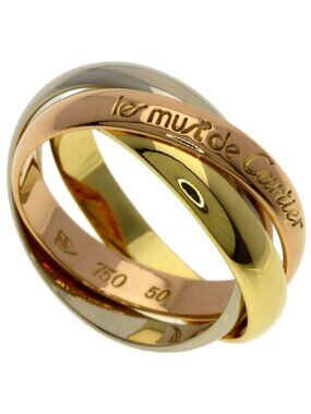 Cartier Trinity 50 Ring 18k Yellow Gold 18k White Pink